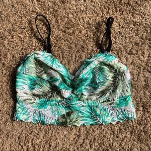 NWOT 2015 Victoria Secret Pink Tropical Palm Leaf Bralette XS